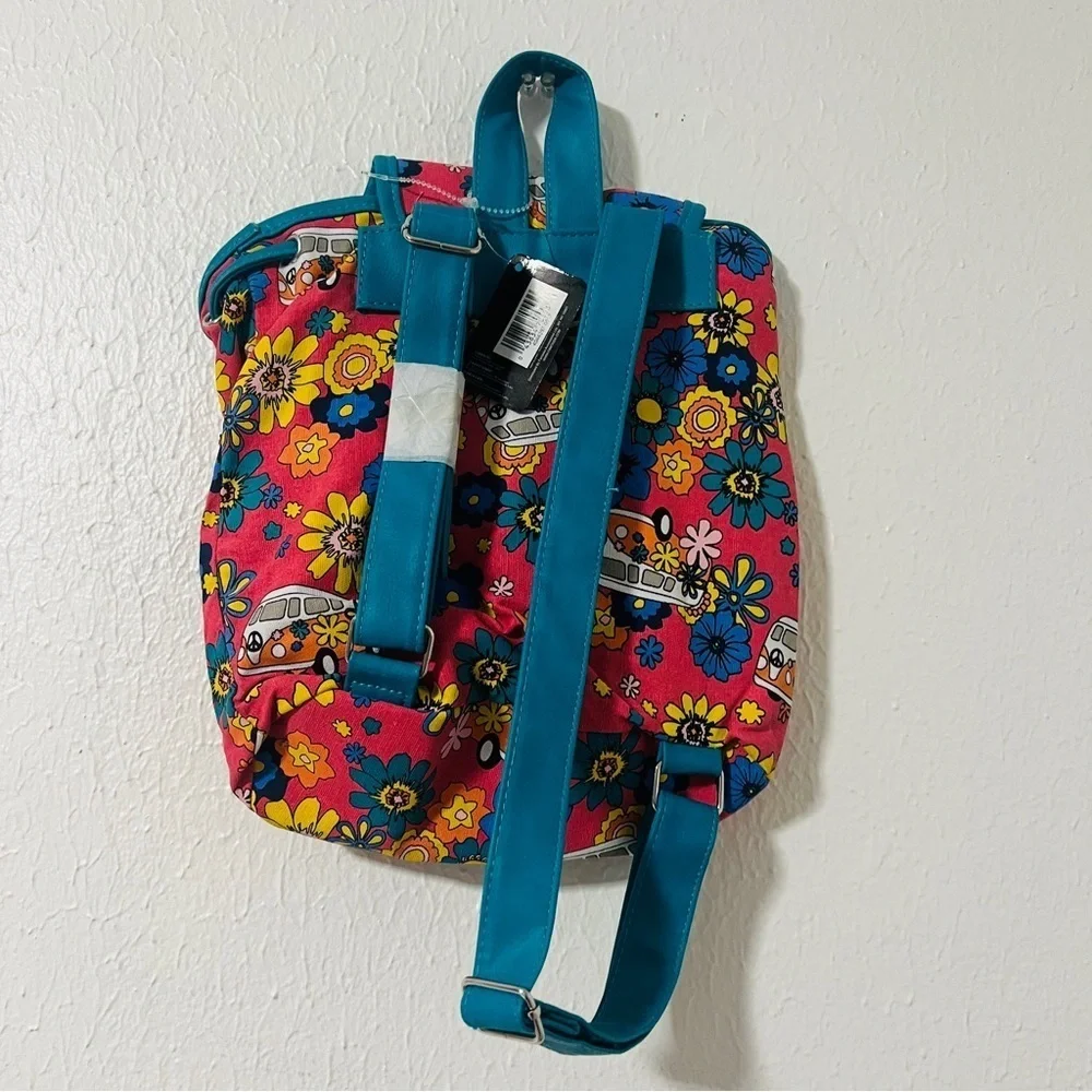 Trend Zone Floral Everyday Graphic Mini Backpack with Teal Accents NWT Casual
